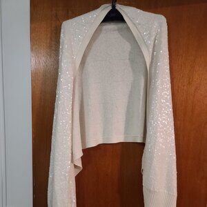 Iman Ivory Long Sequin Wrap